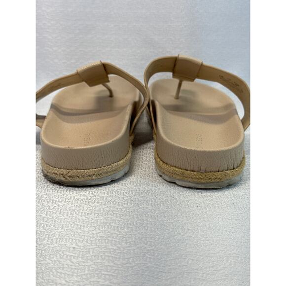 Com & Sense Cream Leather Flip Flops women sz 9 - Picture 5 of 7
